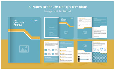 Corporate brochure design, 8 page brochure design, clean and minimal design