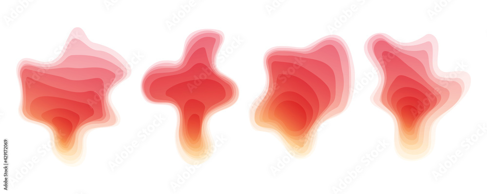 Poster Abstract gradient design elements set. Soft wave shapes with fluid colors for your graphic design. Vector illustration.