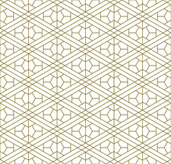 Seamless traditional Japanese ornament Kumiko.Golden color lines.
