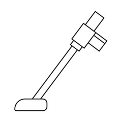 Hoseless Electric Vacuum Cleaner, Upright Cordless Vacuum Cleaner. Black and white icon. Vector Illustration