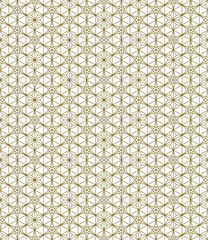 Seamless traditional Japanese ornament Kumiko.Golden color lines.