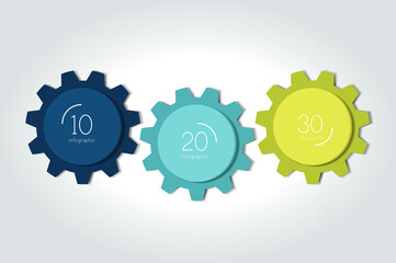 Three elements chart, scheme, diagram. 3 Infographic template.