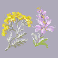 cross stitch spring flowers