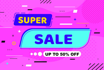 vector illustration super sale banner template design, big sale special offer. end season party background