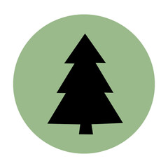 Icon button illustration Christmas tree