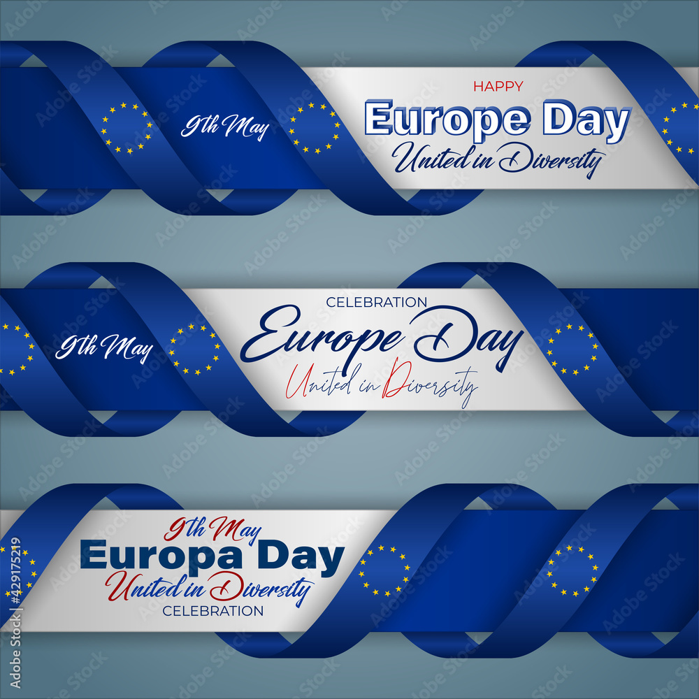 Fototapete holiday design of web banners background with handwriting texts with flag of the european union for 