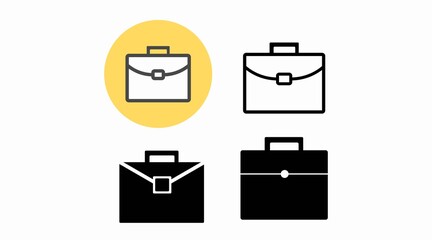 Briefcase icon vector, bag symbols set. Isolated illustration.