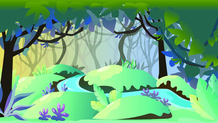  vector cartoon background for 2d games and decoration. 