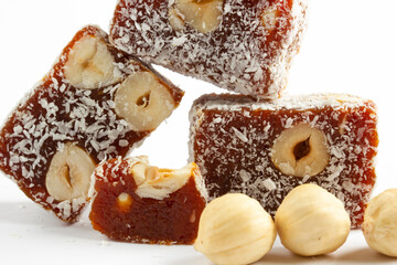 It is located dessert of Adana and Mersin cities in Turkey. Traditional turkish dessert cezerye. Turkish delight.