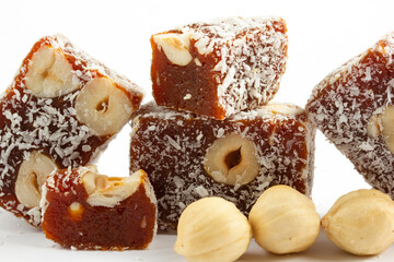 It is located dessert of Adana and Mersin cities in Turkey. Traditional turkish dessert cezerye. Turkish delight.