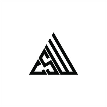 C S W letter logo creative design. CSW icon