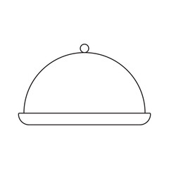 Simple tray with lid for serving food icon in trendy line style isolated on white background for web apps and mobile concept. Vector Illustration