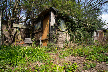 Fototapeta na wymiar Old shabby garden shack