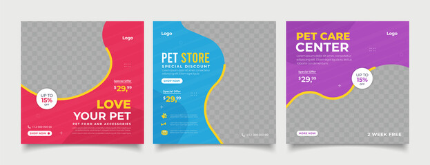 Pet shop banner for social media instagram post template