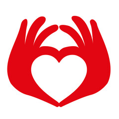 Hand painted heart symbol icon On a white background