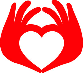 Hand painted heart symbol icon On a white background