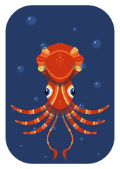 cute colorful illustration of an octopus © Levtrona