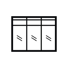 Window and ventilation outline icon vector.