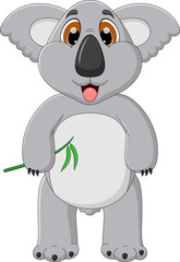 cute koala cartoon on a white background