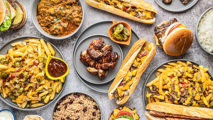 Food Photography BBQ Chicken, Baguette, Jerk Chicken, Philly Cheese Steak, Herbs, Spices, Fries,...