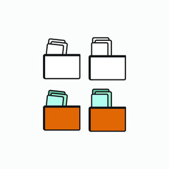 document file vector icon, illustration of document folder by type.