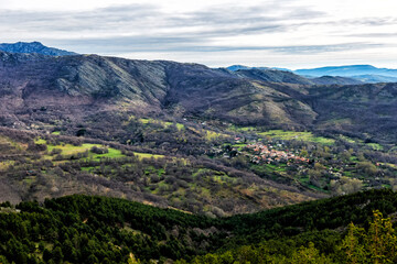 Fototapeta na wymiar El Cardoso de la Sierra in Sierra Norte. Guadalajara. España. Europa