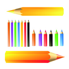 pencils on white background color isolated school 