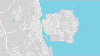 Urban vector city map of Al Qatif, Saudi Arabia, Middle East