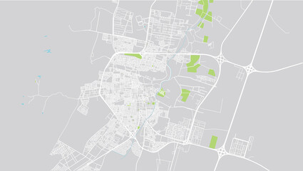 Urban vector city map of Ha'il, Saudi Arabia, Middle East