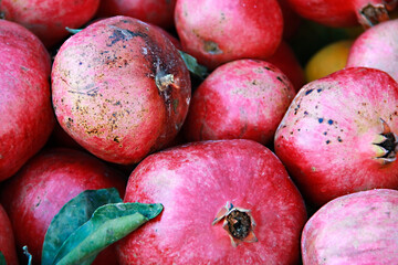 overripe red garnets with cracks