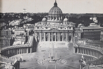 rome vatican city in the 1950s