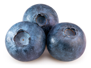 Obraz premium Blueberries fruit isolated on white background, Fresh Blueberry on White Background With clipping path,