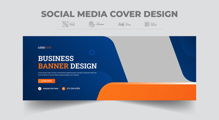 Corporate business social media cover photo and web banner template design. cover design layout.