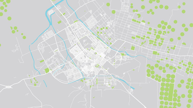 Urban vector city map of Tabuk, Saudi Arabia, Middle East