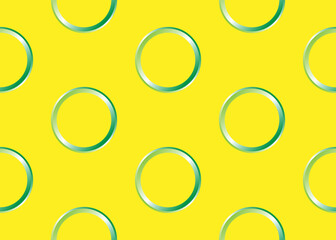 Large circles on a yellow background. Seamless texture.