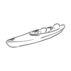 kayak vector sketch on a white background