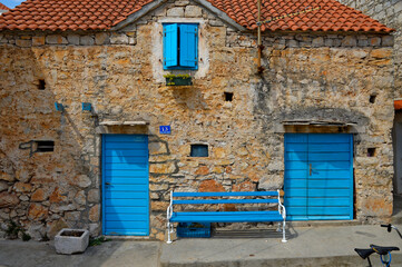 Fototapeta na wymiar A typical house in Solta, a small town on one of the many islands that can be reached from Split in Croatia.