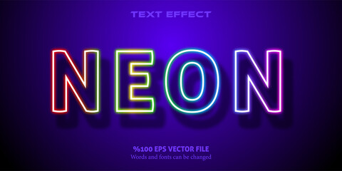 Colorful and futuristic editable font style: NEON