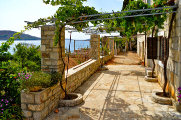 A small street in Solta, a small town on one of the many islands that can be reached from Split in Croatia.