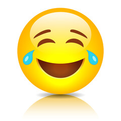Laughing emoji vector cartoon