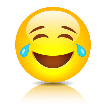 Laughing emoji vector cartoon
