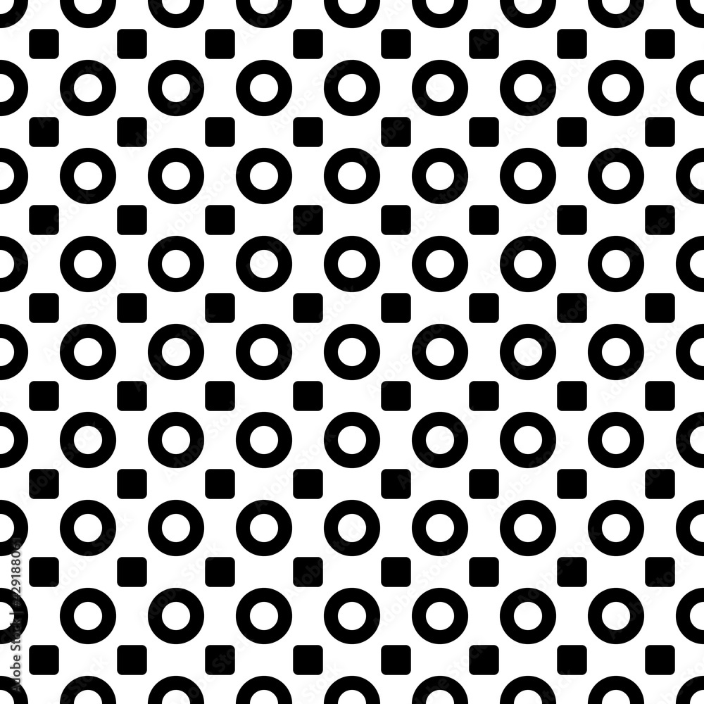 Aufkleber rings and squares pattern. same ornament with simple shapes.