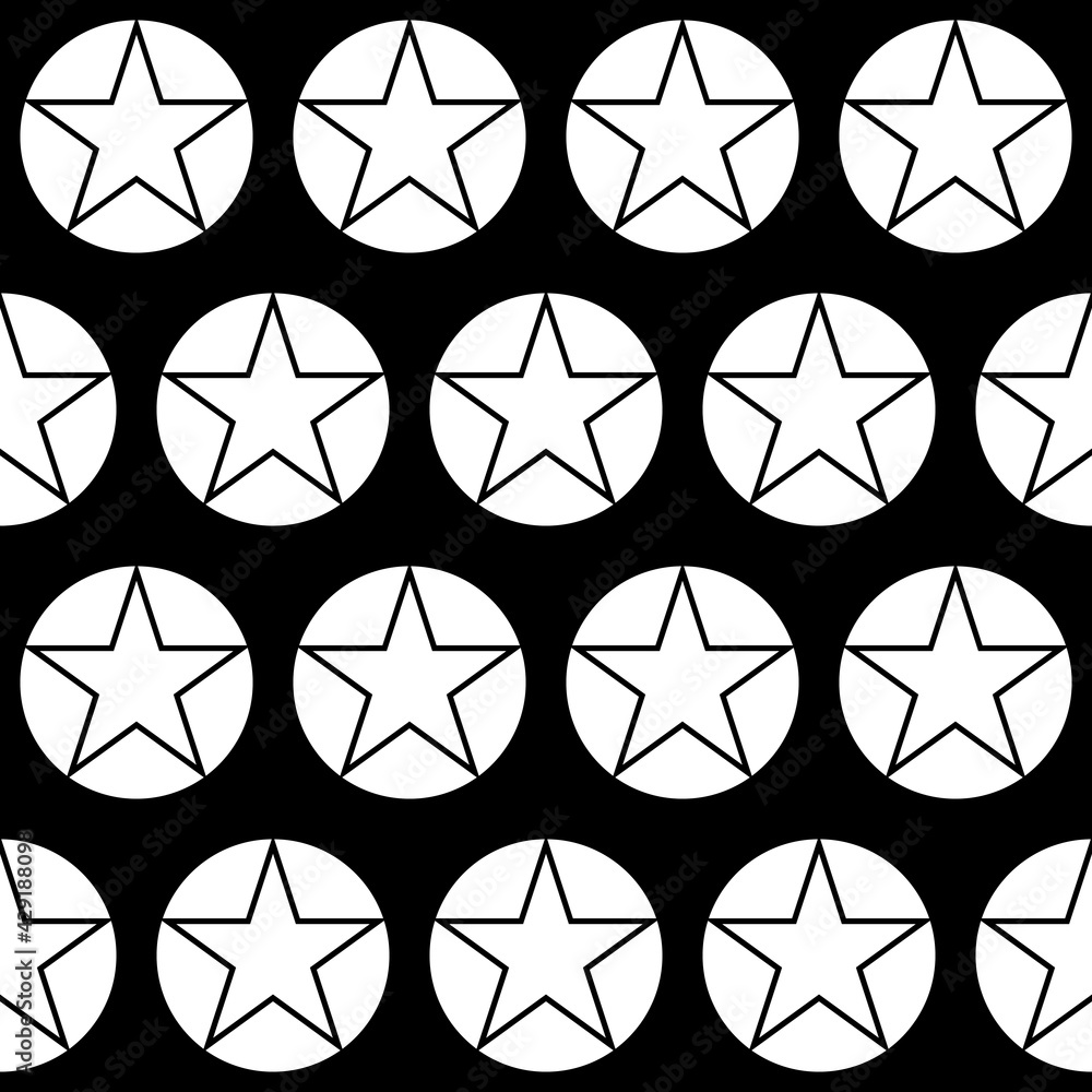Poster stars in circles ornament. vector same pattern.