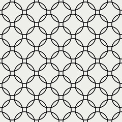 Naklejka premium Connected shapes pattern. Vector lace minimal ornament.