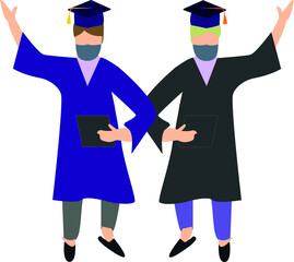 Graduates of 2021 wearing medical masks