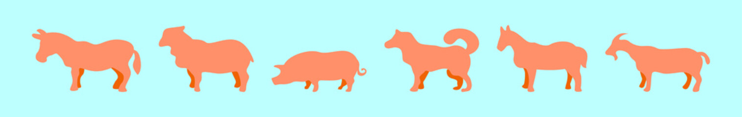 set of mammal cartoon icon design template with various models. vector illustration isolated on blue background