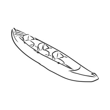 recommend clip art: kayak vector sketch on a white background