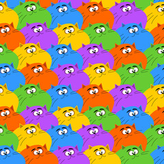structure background, colorful cats, for textile and packaging, paper
