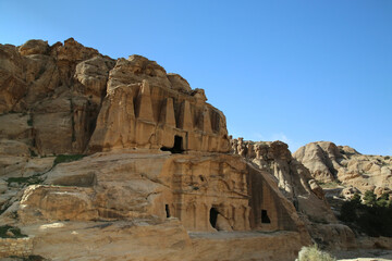 Fototapeta premium Petra, Jordan, the landscape before entering the Siq