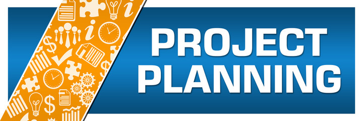Project Planning Orange Business Element Blue Left Side 